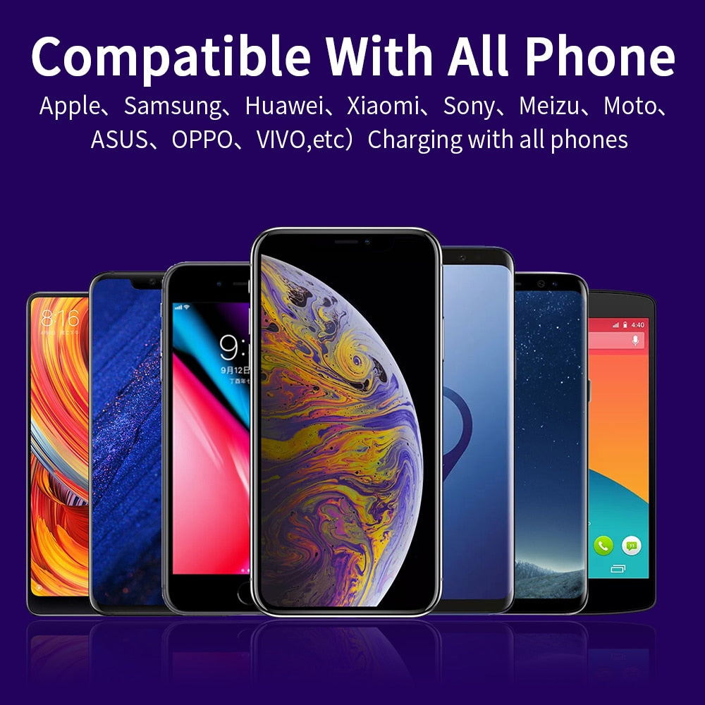 1m 2m 3m pack iPhone/USB-C/Micro USB LED Charging Cable