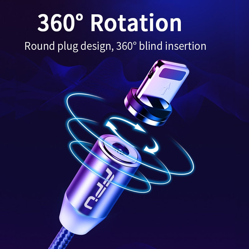 1m 2m 3m pack iPhone/USB-C/Micro USB LED Charging Cable