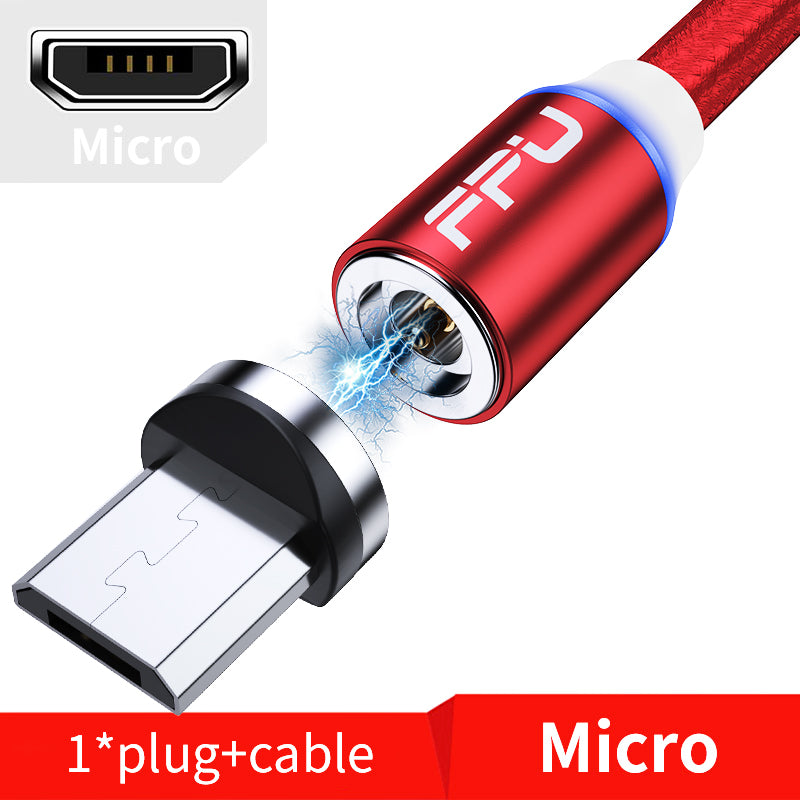 1m 2m 3m pack iPhone/USB-C/Micro USB LED Charging Cable