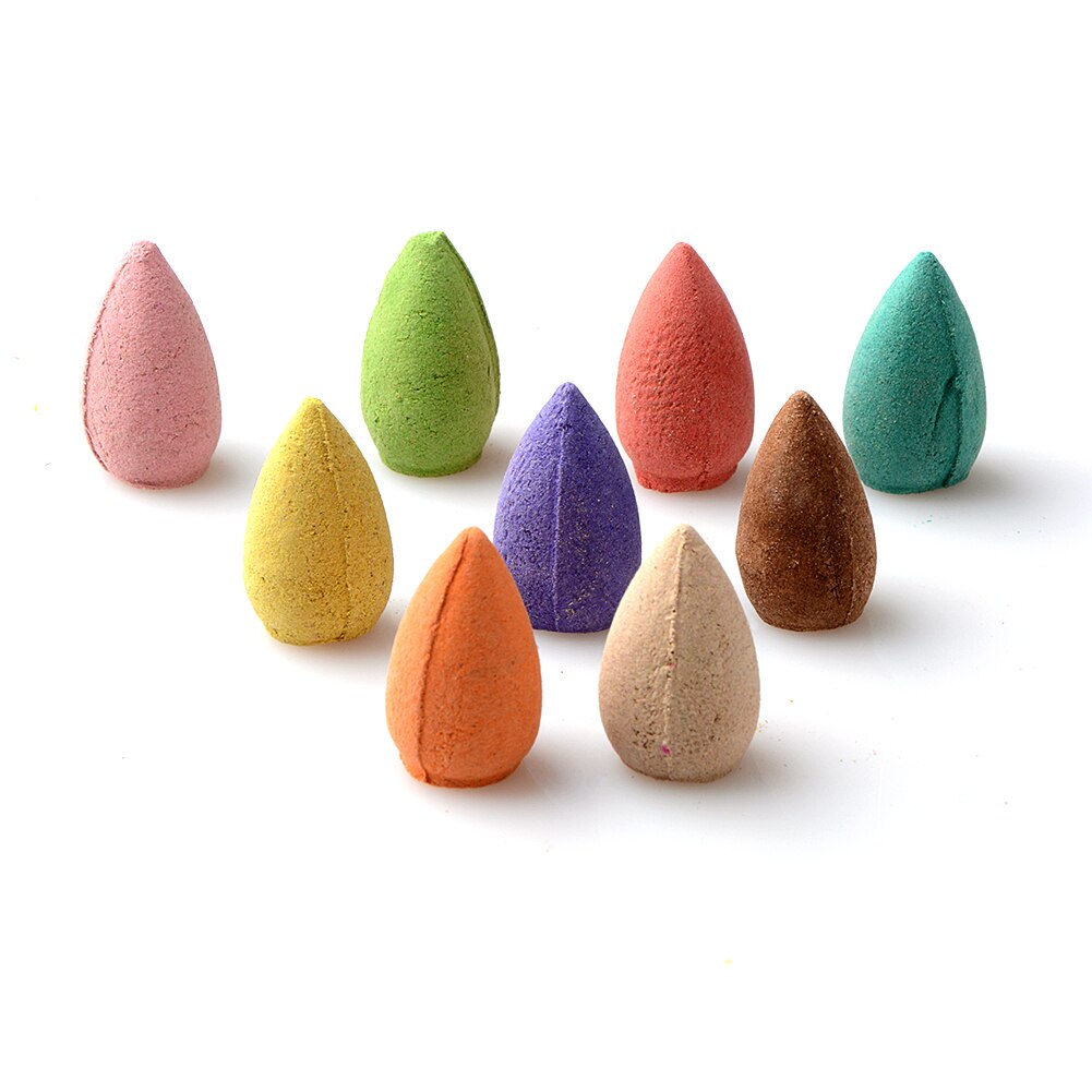 25/50/70PCS Floral Incense Cone With Tray Colorful Fragrance Scent Tower Incense Mixed Scent Aromatherapy Fresh Air Aroma Spice