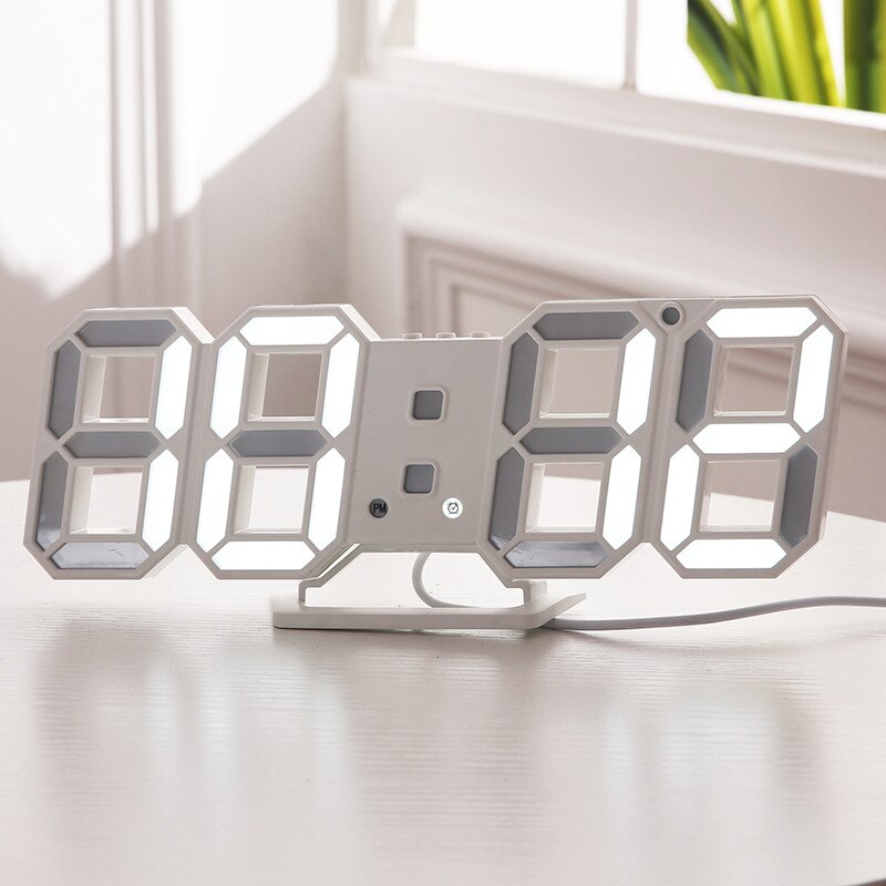 3D LED Wall Clock Modern Design Digital Table Clock Alarm Nightlight Saat reloj de pared Watch For Home Living Room Decoration