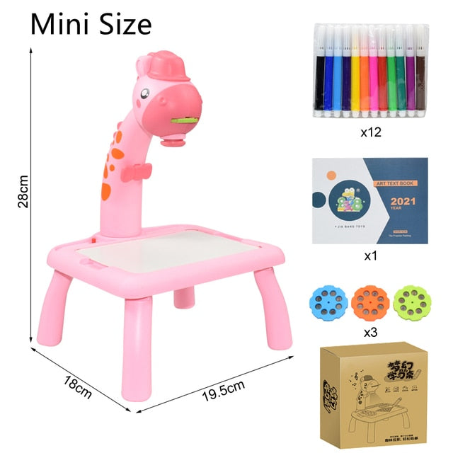 Kids Mini Led Art Drawing Table Set