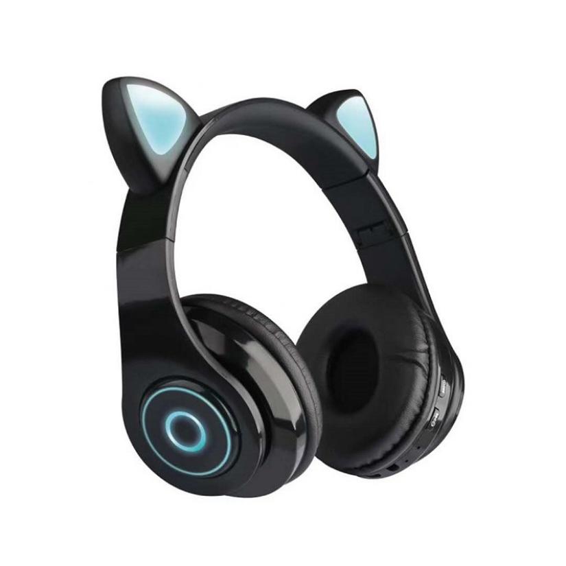 New Arrival LED Cat Ear Noise Cancelling Headphones Bluetooth 5.0 Young People Kids Headset Support TF Card 3.5mm Plug with Mic