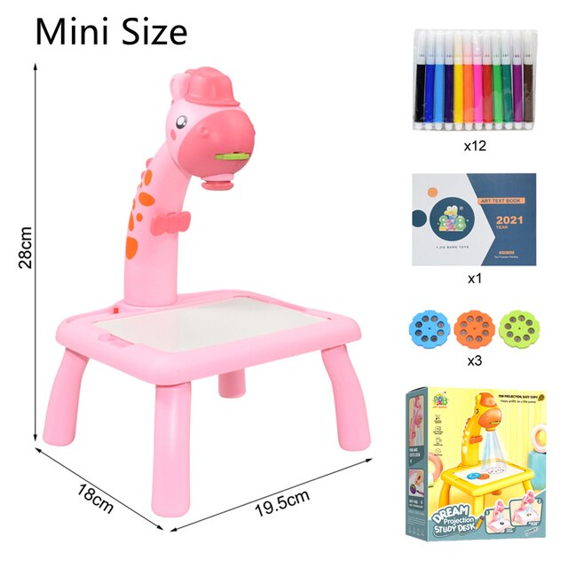 Kids Mini Led Art Drawing Table Set