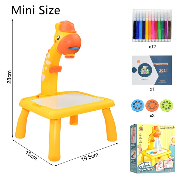 Kids Mini Led Art Drawing Table Set